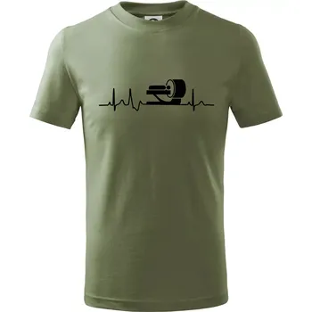 EKG radiologie - Tričko dětské bavlněné - 122 cm/6 let ( Khaki )