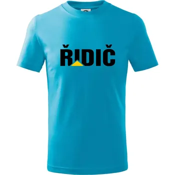 Řidič nápis - Tričko dětské bavlněné - 98 cm / 2 roky ( Světlý tyrkys )