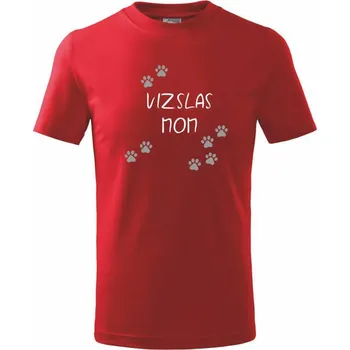 Chlapecké tričko Vizslas mom (Maďarský ohař krátkosrstý) (Reflexní tlapky) - Tričko dětské bavlněné - 98 cm / 2 roky ( Červená )