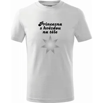 Chlapecké tričko Princezna s hvězdou na těle - Tričko dětské bavlněné - 98 cm / 2 roky ( Bílá )