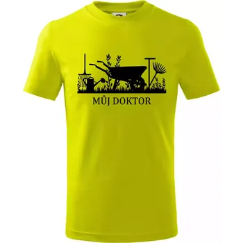 Můj doktor - zahrada - Tričko dětské bavlněné - 98 cm / 2 roky ( Limetková )