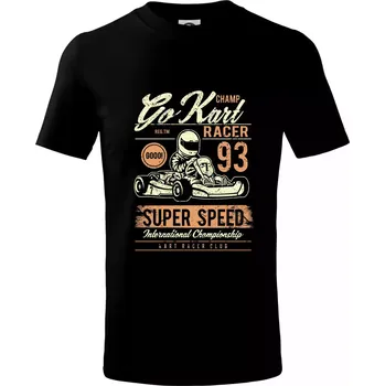Go Kart Racer - Tričko dětské bavlněné - 98 cm / 2 roky ( Černá )