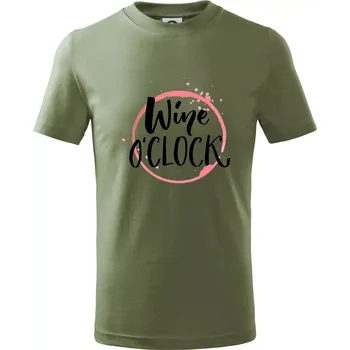 Chlapecké oblečení wine o clock - Tričko dětské bavlněné - 98 cm / 2 roky ( Khaki )