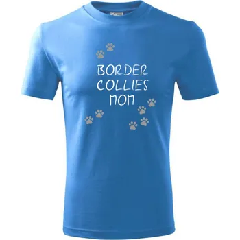 Chlapecké tričko Border Collies mom (Border kolie) (Reflexní tlapky) - Tričko dětské bavlněné - 98 cm / 2 roky ( Azurově modrá )