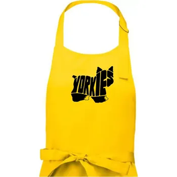 Kuchyňská zástěra Jorkšírský teriér - Yorkie - Nápis v těle - Pánská zástěra na vaření - Univerzální velikost ( Žlutá )