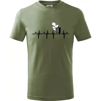 EKG udírna - Tričko dětské bavlněné - 134 cm/8 let ( Khaki )