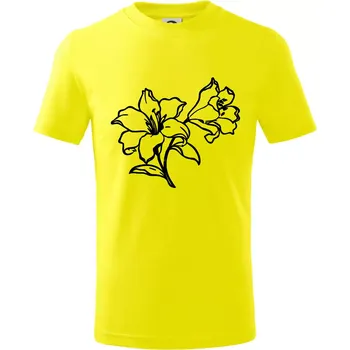 Chlapecké tričko Lilie černobílá - Tričko dětské bavlněné - 98 cm / 2 roky ( Citrónová )