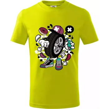 Chlapecké tričko Gumák - Tričko dětské bavlněné - 98 cm / 2 roky ( Limetková )