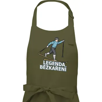 Kuchyňská zástěra Legenda běžkaření - Pánská zástěra na vaření - Univerzální velikost ( Khaki )