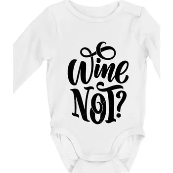 Kojenecký body Wine not - černě - Body kojenecké s dlouhým rukávem - Dlouhý r. do 3 měs ( Bílá )
