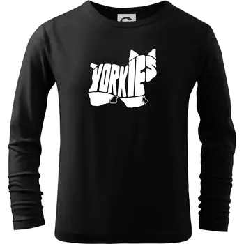 Chlapecké tričko Jorkšírský teriér - Yorkie - Nápis v těle - Triko dětské Long Sleeve - 146 cm/10 let ( Černá )