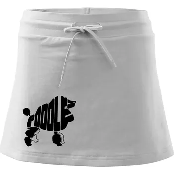 Dámská sukně Pudl - nápis v těle - Sportovní sukně - two in one - XS ( Bílá )