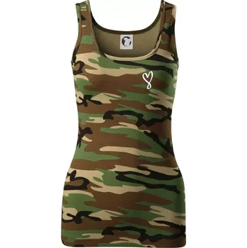 Srdce nekonečno na prso - Dámské Maskáčové tílko - 2XL ( Hnědý maskáč )