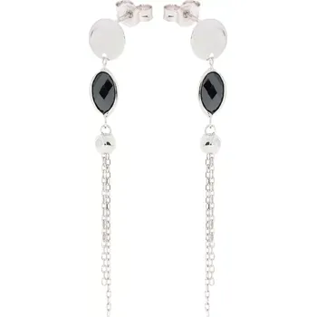 Náušnice Zlaté puzetové náušnice s černým zirkonem