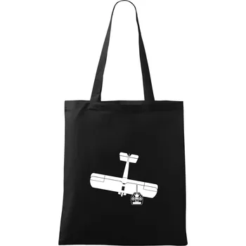 Nákupní taška RC letadlo - Taška bavlněná - 42 x 38 cm ( Černá )