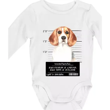 Kojenecký body Lump a darebák bígl - Body kojenecké s dlouhým rukávem - Dlouhý r. do 3 měs ( Bílá )