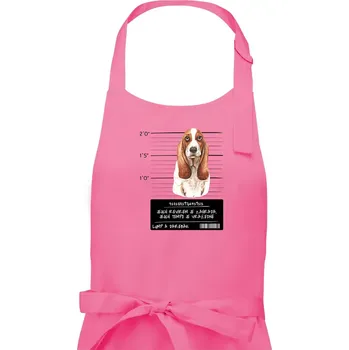 Kuchyňská zástěra Baset - lump a darebák - Pánská zástěra na vaření - Univerzální velikost ( Růžová )