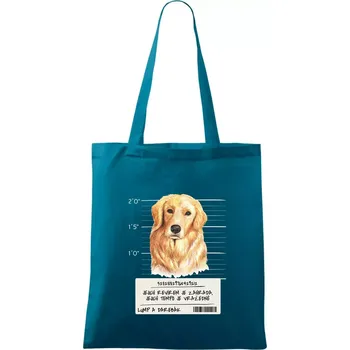Lump a darebák zlatý retrívr - Taška bavlněná - 42 x 38 cm ( Petrolejová )