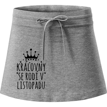 Dámská sukně Královny se rodí v listopadu - Sportovní sukně - two in one - XL ( Tmavě šedý melír )
