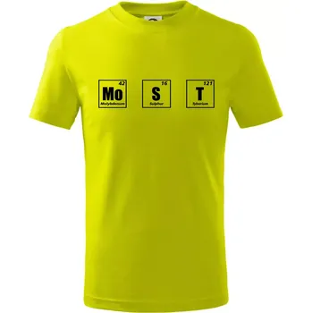 Periodická tabulka Most - Tričko dětské bavlněné - 98 cm / 2 roky ( Limetková )