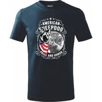 American Sheepdog - Tričko dětské bavlněné - 98 cm / 2 roky ( Námořní modrá (velmi tmavá - téměř černá) )