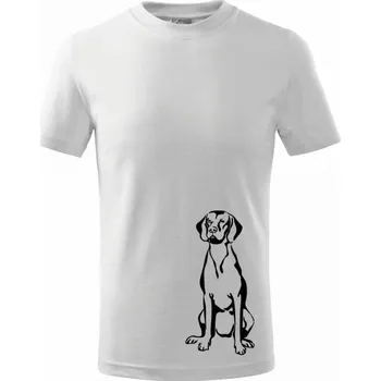 Vizsla na výšku - Tričko dětské bavlněné - 98 cm / 2 roky ( Bílá )