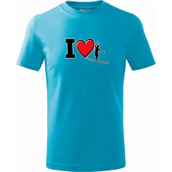 I love slackline - Tričko dětské bavlněné - 98 cm / 2 roky ( Světlý tyrkys )