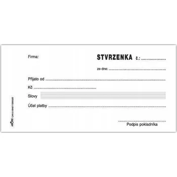 Akord příjmový pokladní doklad se stvrzenkou, 1/3 A5, blok 2 x 50 L