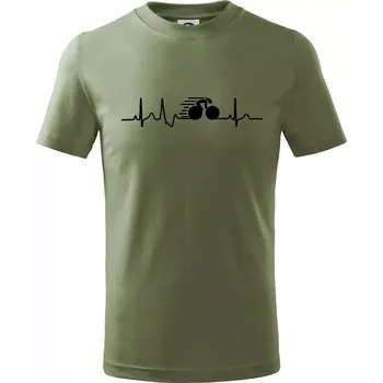 Dětská móda EKG dráhová cyklistika - Tričko dětské bavlněné - 98 cm / 2 roky ( Khaki )