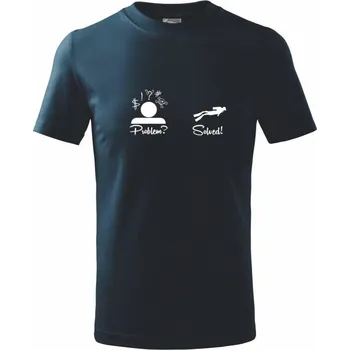 Chlapecké tričko Problem solved - potápění - Tričko dětské bavlněné - 98 cm / 2 roky ( Námořní modrá (velmi tmavá - téměř černá) )