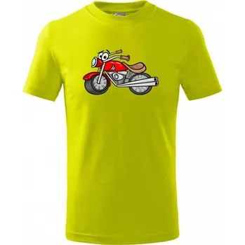 Chlapecké tričko Malý motorkář - Tričko dětské bavlněné - 98 cm / 2 roky ( Limetková )