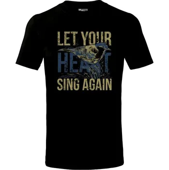 Chlapecké tričko Bird sing - Tričko dětské bavlněné - 98 cm / 2 roky ( Černá )