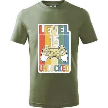 Chlapecké tričko Gaming narozeniny 15 - Tričko dětské bavlněné - 134 cm/8 let ( Khaki )