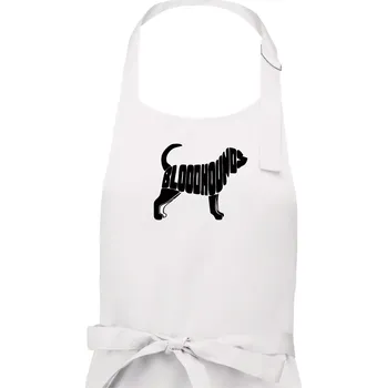 Kuchyňská zástěra Bloodhound nápis v těle - Dámská zástěra na vaření - Univerzální velikost ( Bílá )