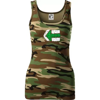 Dámské tričko Párová turistická značka zelená - Dámské Maskáčové tílko - S ( Hnědý maskáč )