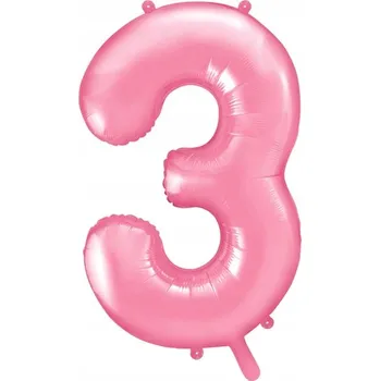 Balónek Id_2339_3r FÓLIOVÝ BALÓNEK ČÍSLICE 3 RŮŽOVÝ 100cm TŘI TROJKA BALÓNKY LATEXOVÉ NAROZENINY