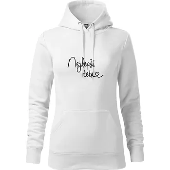 Dámská mikina Nejlepší teta - Mikina dámská Cape s kapucí - XL ( Bílá )
