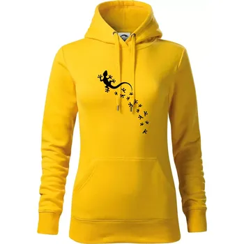 Dámská mikina Geocaching Gekoni - Mikina dámská Cape s kapucí - XS ( Žlutá )
