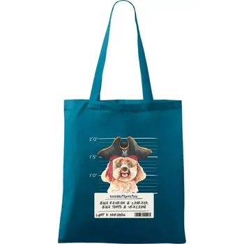 Lump a darebák pudl - Taška bavlněná - 42 x 38 cm ( Petrolejová )