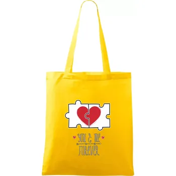 You and me forever - Taška bavlněná - 42 x 38 cm ( Žlutá )