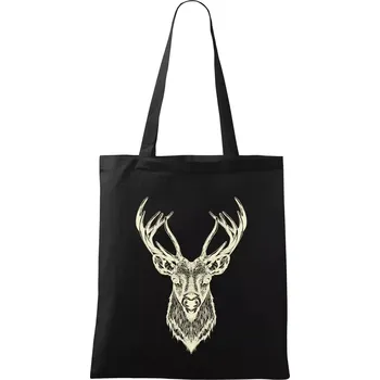 Nákupní taška Jelen kresba - Taška bavlněná - 42 x 38 cm ( Černá )