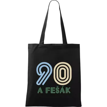 Nákupní taška 90 a fešák - Taška bavlněná - 42 x 38 cm ( Černá )
