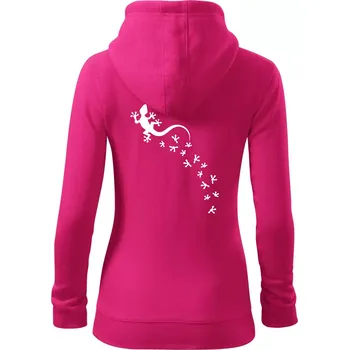 Dámská mikina Geocaching Gekoni - Dámská mikina trendy zipper s kapucí - XL ( Purpurová )