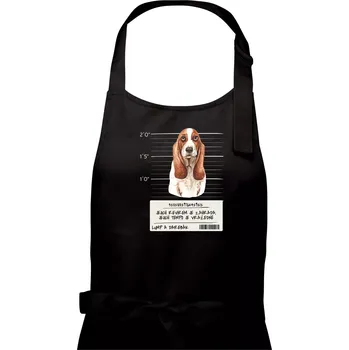 Kuchyňská zástěra Baset - lump a darebák - Dámská zástěra na vaření - Univerzální velikost ( Černá )