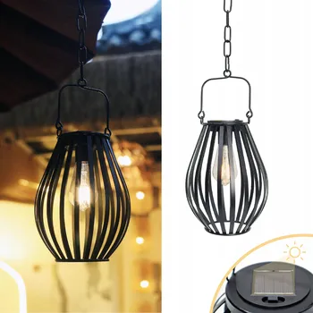 Venkovní osvětlení LUCOZA Závěsná Solární Zahradní Lampa Kovová s Řetězem IP44 Retro