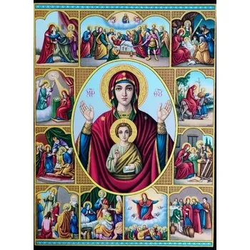 Svatební dekorace Přesvatá Bohorodice s Kristem a s jejími momenty