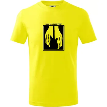 What do you see first? Kytara - Ruce - Tričko dětské bavlněné - 98 cm / 2 roky ( Citrónová )