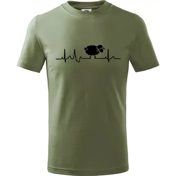 Dětská móda EKG černá ovečka - Tričko dětské bavlněné - 98 cm / 2 roky ( Khaki )