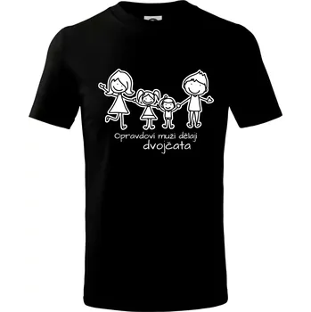 Opravdoví muži dělají dvojčata - holka kluk - Tričko dětské bavlněné - 98 cm / 2 roky ( Černá )