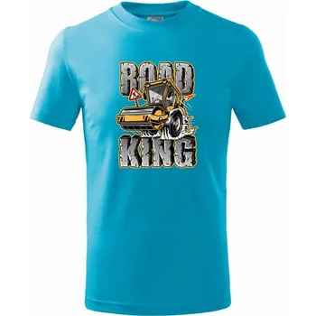 Chlapecké tričko Road King válec - Tričko dětské bavlněné - 98 cm / 2 roky ( Světlý tyrkys )